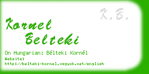 kornel belteki business card