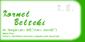 kornel belteki business card